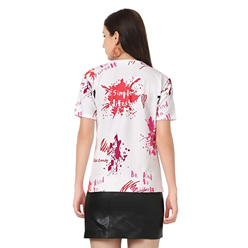 Image of Leriya Fashion Women's Casual Top Shirts Print T-Shirts Basic Summer Women Tops