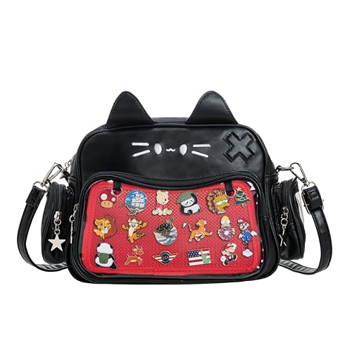 Kawaii Ita Bag Backpack Crossbody Bag Cat Shoulder Bags Multi-Purpose Pin Display with Insert
