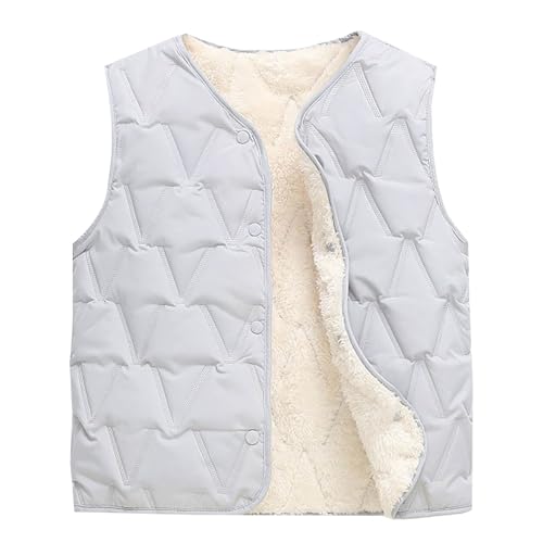 Kids Fleece Vest Fall Fuzzy Thermal Lightweight Sleeveless Winter Coat for Girls Boys V Neck Warm Fall Down Jacket