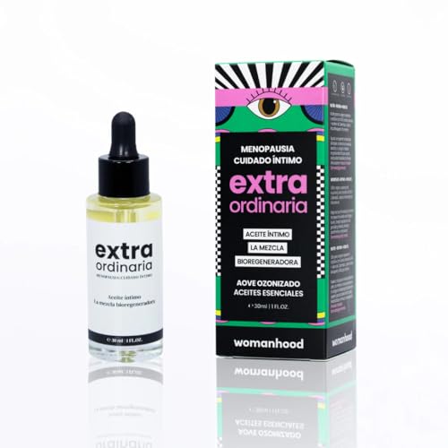 Extraordinaria. Aceite íntimo bioregenerador a base de aceite de oliva virgen extra ozonizado y aceites esenciales especial para la sequedad íntima en la menopausia