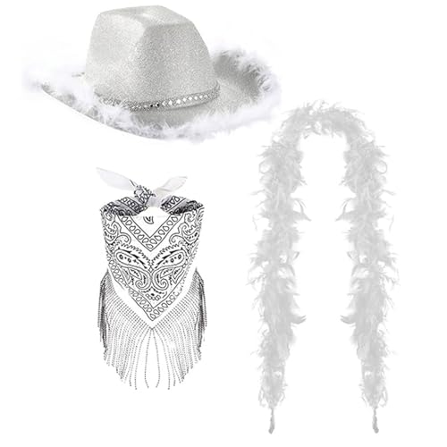 Chapeau de fête à paillettes Blingbling avec plumes et pompons colorés pour toutes les soirées