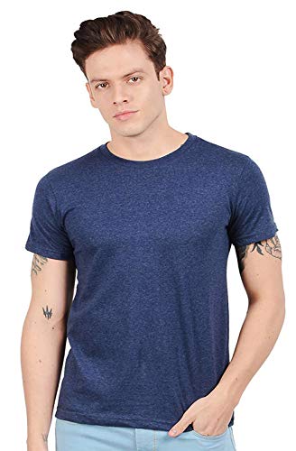 Image of Josh Daniel Men's Plus Size Cotton Rich Round Neck Half Sleeve Solid T-Shirts - Pack of 3 (PLUS-SCRN-3-MA-NM-RBM, Maroon, Navy Blue & Royal Blue Melange)