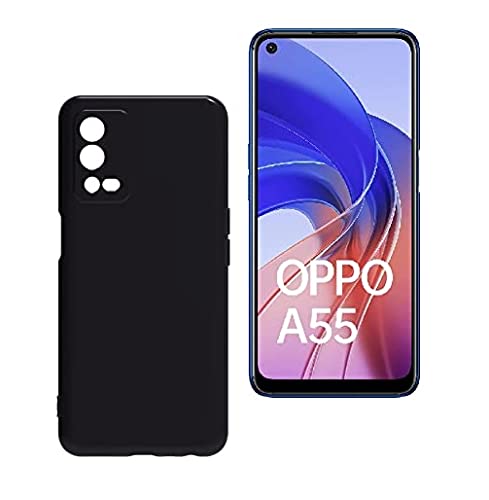 Image of FitSmart Shockproof Silicon Flexible Back Cover for Oppo A55 4G / CPH2325 - Black