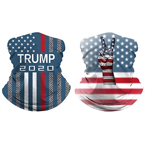 Trump 2020 Face Mask Neck Gaiter Windproof Mask Dust Outdoor Balaclava Scarf Unisex Multifunctional Face Cover Bandana Windproof Dust-Proof Washable and Re-usable for Adult (Navyblue, Adult)