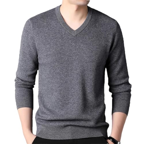 Men Spring Autumn Fashion Pullovers V Neck Long Sleeved Stretch Sweaters Men Business Knit Top