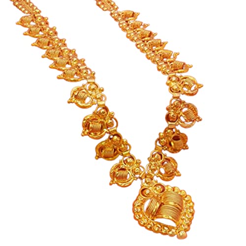 Image of KOLLAM SUPREME GOLD PLATED KERALA STYLE DESIGNER BRIDAL LONG CHAIN FOR WOMEN