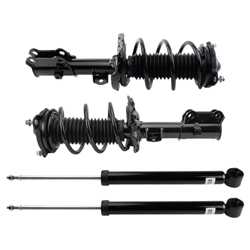 Image of TRQ Front and Rear Complete Strut Assembly & Shock Absorber Kit Complete Strut & Coil Spring Assembly Compatible with 2017-2020 Hyundai Elantra Korea Built Models