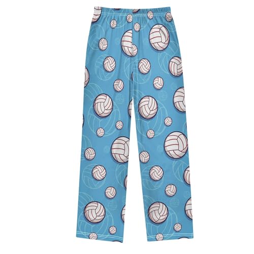 Volleyball Pattern on Blue Pajama Pants Long Track Pants Sweatpants Athletic for 6-14 Years3
