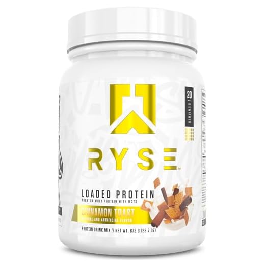 RYSE Loaded Protein Powder - Cinnamon Toast - 25g Whey Protein Isolate & Concentrate with Prebiotic Fiber & MCTs - Low Carb, Low Sugar, Digestive-Friendly - 20 Servings / 1.5 lb Tub