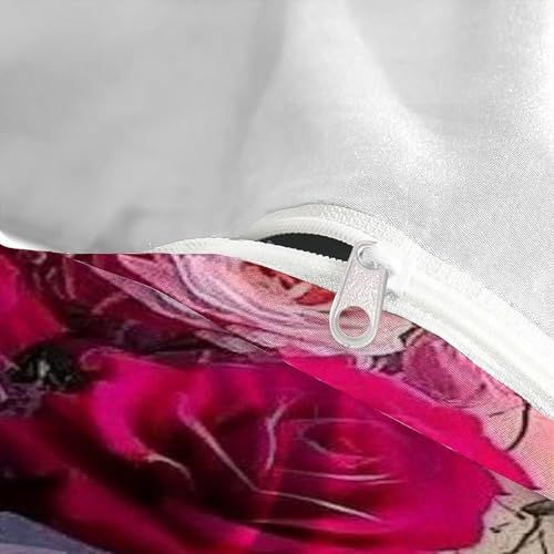 Parure de lit fleurs de roses de grande dimension 220x240 cm - 5