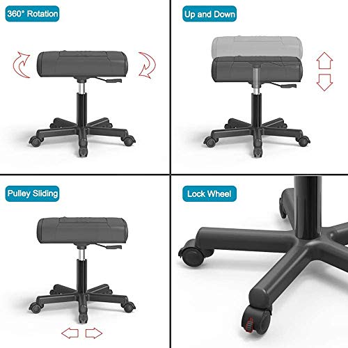 Verstellbare Fußstütze - 360° schwenkbar & höhenverstellbare Beinstütze, ergonomische Unterstützung für Büro- und Gaming-Stühle, Computer-Workstations