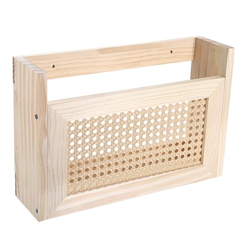 BSTKEY Étagère murale rectangulaire en bois pour magazines, dossiers, documents, journaux, courrier pour bureau, entrée, salle d'attente, salon