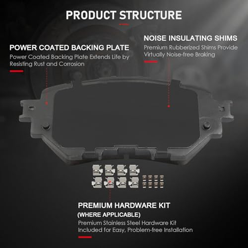 Image of cciyu D1759 Front Ceramic Disc Brake Pads Kit For Mazda 3 2014-2018,For Mazda 3 Sport 2014