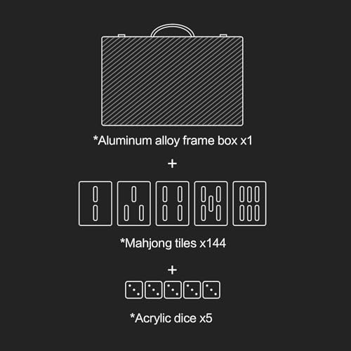 Mahjong con 144 fichas en estuche de aluminio portátil miniatura 5