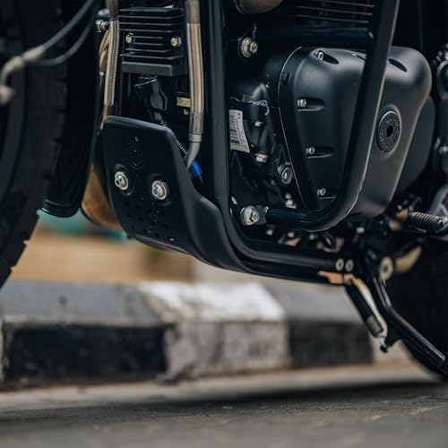 Image of Royal Enfield 1990555 Black Large Sumpguard for Bear 650 / Interceptor 650 / Continental GT 650