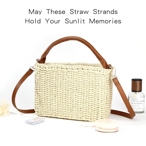 Image of Richeart Summer Purses for Women 2025 - Handwoven Straw Crossbody Bag - Boho Beach Vacation Clutch Purse