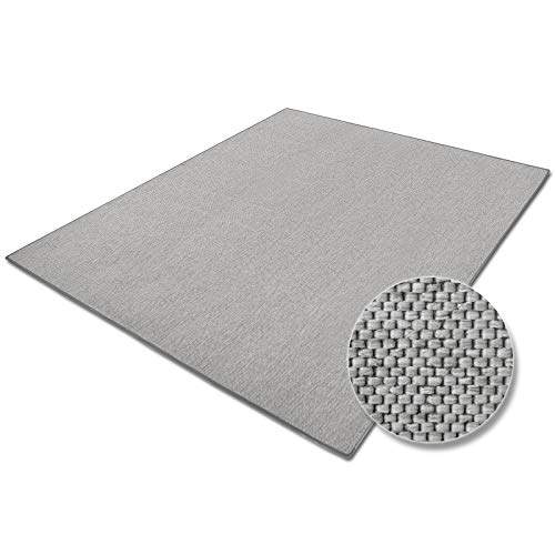 casa pura Alfombras Sisal Rectangular - Alfombras Tejidos Naturales | SABANG | Polipropileno + Algodón | 7 Colours |Plateado | 160x230cm