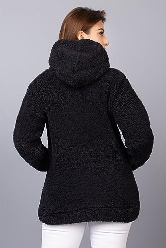 Image of Wear lusso Women Wool Blend Hooded Neck Sweatshirt with Hoodies | Full Sleeves Women's Winter Wear | Warm & Stylish Hoodie