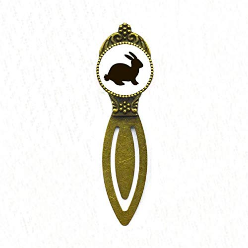 Marque-page lièvre noir en métal rétro pour livre de lecture