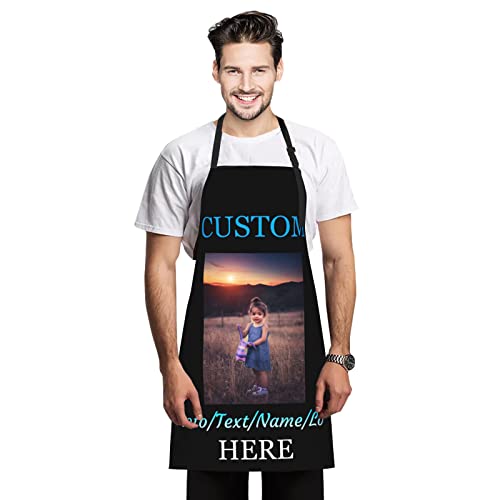 Personalized Add Your Own Photo Text Custom To Kitchen Apron Prepare Gift #TOP16
