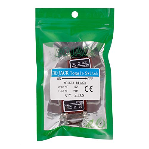 Bojack Rt1221 Toggle Switch 125V 20A 250V 15A Dpst On - Off 4 Terminal Pin Rocker Switch With Metal Waterproof Cap (Pack Of 2 Pcs) #TOP4