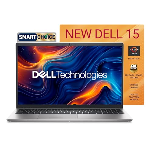 Dell 15, AMD Ryzen 7-7730U, 16GB DDR4, 512GB SSD, FHD, 15.6"/39.6cm, Windows 11, Microsoft Office Home 2024, Platinum Silver, 1.63Kg, [Dell 15], 120Hz 250nits, AMD Radeon Graphics,Thin & Light, Laptop view 1