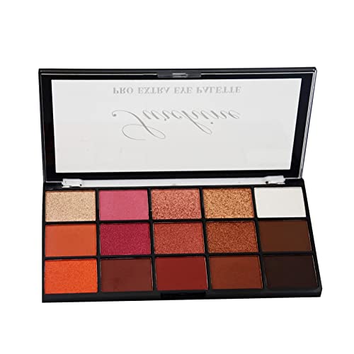 SURCHINE 15-Shade Eyeshadow Palette, Blendable & Buildable Eye Makeup with Pigmented Matte, Metallic, Shimmer, and Sparkle Finishes Eyeshadow Pallet Long Lasting Blendable Natural Colors Make Up Eye Shadows (A series)
