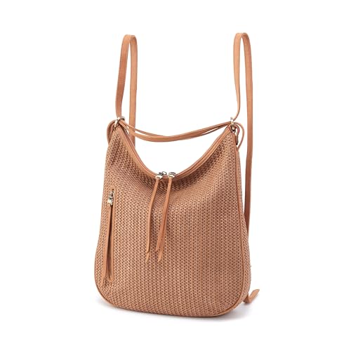 Image of HOBO Merrin Leather Bucket Backpack Convertible to Shoulder Bag for Women