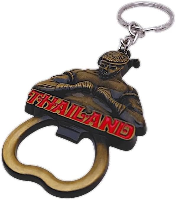 Muay Thai Keychain – Thailand Souvenir Boxing Gloves Keyring | Cute Bottle Opener Gift Keychain (Gold)