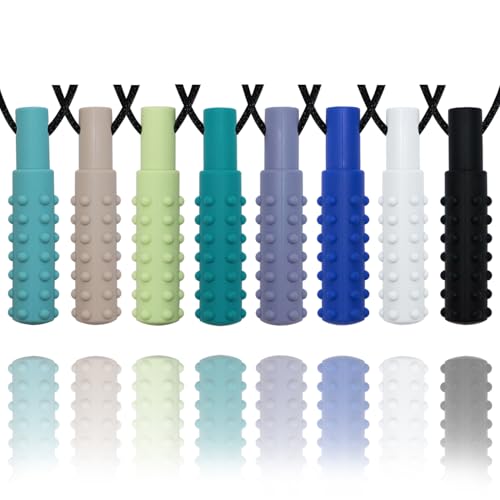 Chew-Necklaces-for-Sensory-Kids-Boys-8-Pack-Chewy-Necklace-Sensory-Toys-for-Kids-with-Autism-ADHD-SPD-Biting-Silicone-Autism-Sensory-Products-Chew-Toys-for-Adults-Reduce-Chewing-Biting-Fidgeting