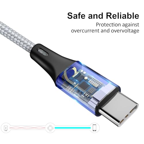 Image of USB C Splitter Multi Charging Cable,USB A /C to USB C QC 3.0 Fast Charging[2Pack 4Ft], 4 in 2 Multi Charger Cord, with 4 Type-C Connectors Compatible with Cell Phones Tablets and More