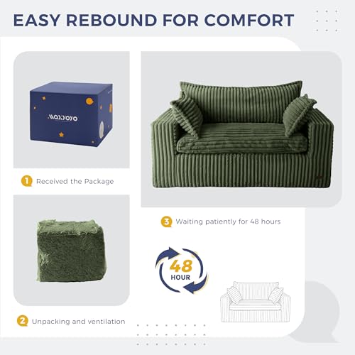 Image of MAXYOYO Boneless Couch, 59-Inch Couch in a Box, Deep Loveseat