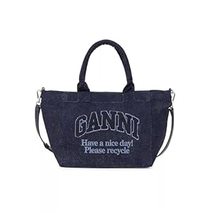 Ganni Women’s Small Easy Denim Shopper Tote Bag