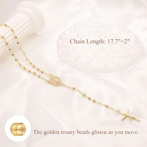 Women's Gold Catolicos Rosary Necklace  - image 4
