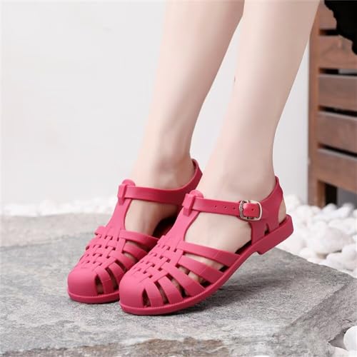 Image of Hee grand Crystal Jelly Heel Sandals for Women Summer Beach Jelly Shoes