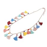 LOXASUM Long Necklace Bohemian Multi-colored Tassel Elegant Jewelry Choker Adjustable for Women Ladies Gift for Mother's Day Birthday Christmas Holidays (LIGHT)