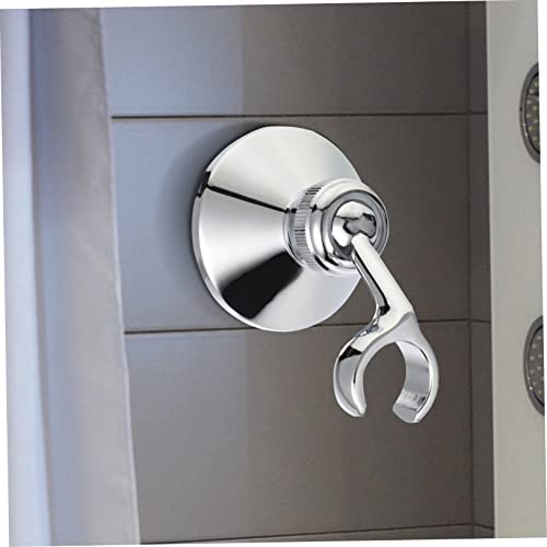Soporte de boquilla de ducha ajustable cromado y metálico para accesorios de baño de pared 4