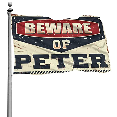 Beware of Peter Flag COTECI - Grand drapeau cool pour les gars et décoration de chambre homme
