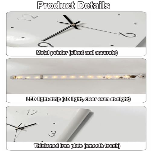 Horloge murale d'angle double-face LED pour éliminer le tic-tac nocturne - 3