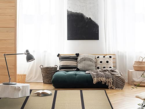 Meditation Cushion And Japanese Tatami Mat Full Set - Meditation Pillow 19.7Х19.7Х1.9' With Tatami Floor Mat 47.2X78.7X0.4' Yoga Pillow For Meditation And Japanese Mat - Made By Hand From Igausagi #TOP3