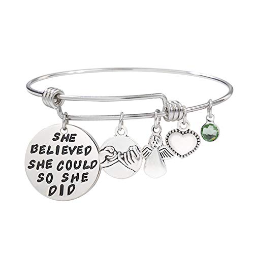 ステートメントネックレス インスピレーションあふれるブレスレットスチール12thラブストーンチタンエンジェルバースデーネックレス&ペンダント スマイリーフェイスピアス (E, One Size)