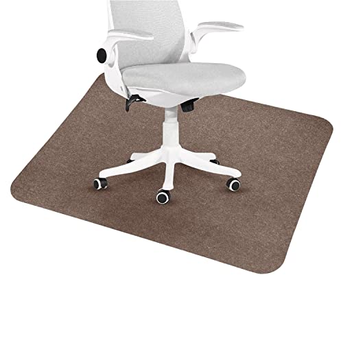 Ecoso Office Chair Mat For Hardwood/Tile Floor,Compressed Fabric Surface, 36"X 48",0.16" Thick, Hard Floor Protector,Anti Slip, Self Adhesive And Eco Friendly, Floor Mat For Office/Home. (Brown) #TOP18