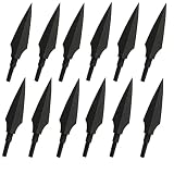 Huntingdoor Traditional Broadheads 12Pcs Hunting Arrow Heads Screw-in Solid Metal Archery Arrow Tips