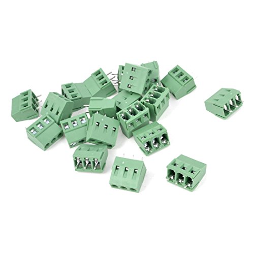 20 Conectores PCB, 3 polos, 300V 10A Pitch 5mm miniatura 1
