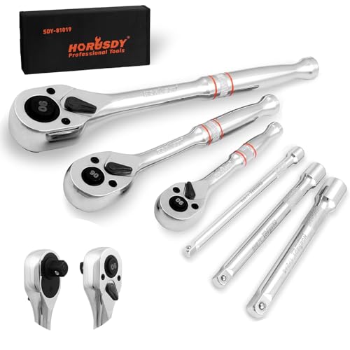 HORUSDY 3-Piece Ratchet Set, 1/4” 3/8”, 1/2