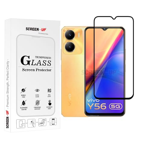 Image of ScreenUp Tempered Glass For vivo Y56 (India) - Ultra Clear, 9H Scratch Resistant, Full Coverage, Easy Install Screen Protector