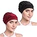 YI HENG MEI Women's Elegant Strench Side Flower Pleated Muslim Turban Chemo Cancer Cap