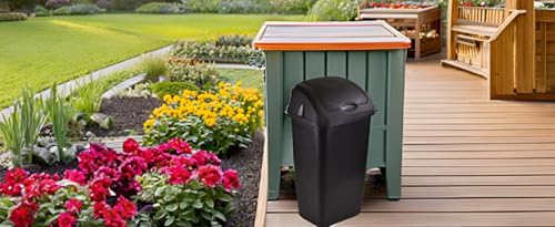 Easy Shopping® 60 Litres Heavy Duty Premium Plastic BLACK Swing Bin for Home and Kitchen Rubbish Waste (1) - Image 8