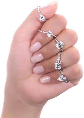 Vista 9 de BERRICLE anillo de compromiso o promesa, solitario de circonia cúbica CZ y plata de ley chapada en rodio