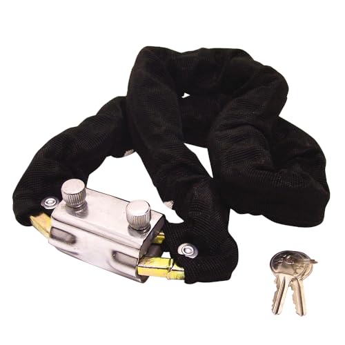 BCR Candado de cadena cuadrada 10 x 10. Candado de cadena cuadrada de 10 mm de diámetro, 150 cm de largo. Revestido de tela, llave plana, corposerrado de acero. Candado de moto. Protección antirrobo